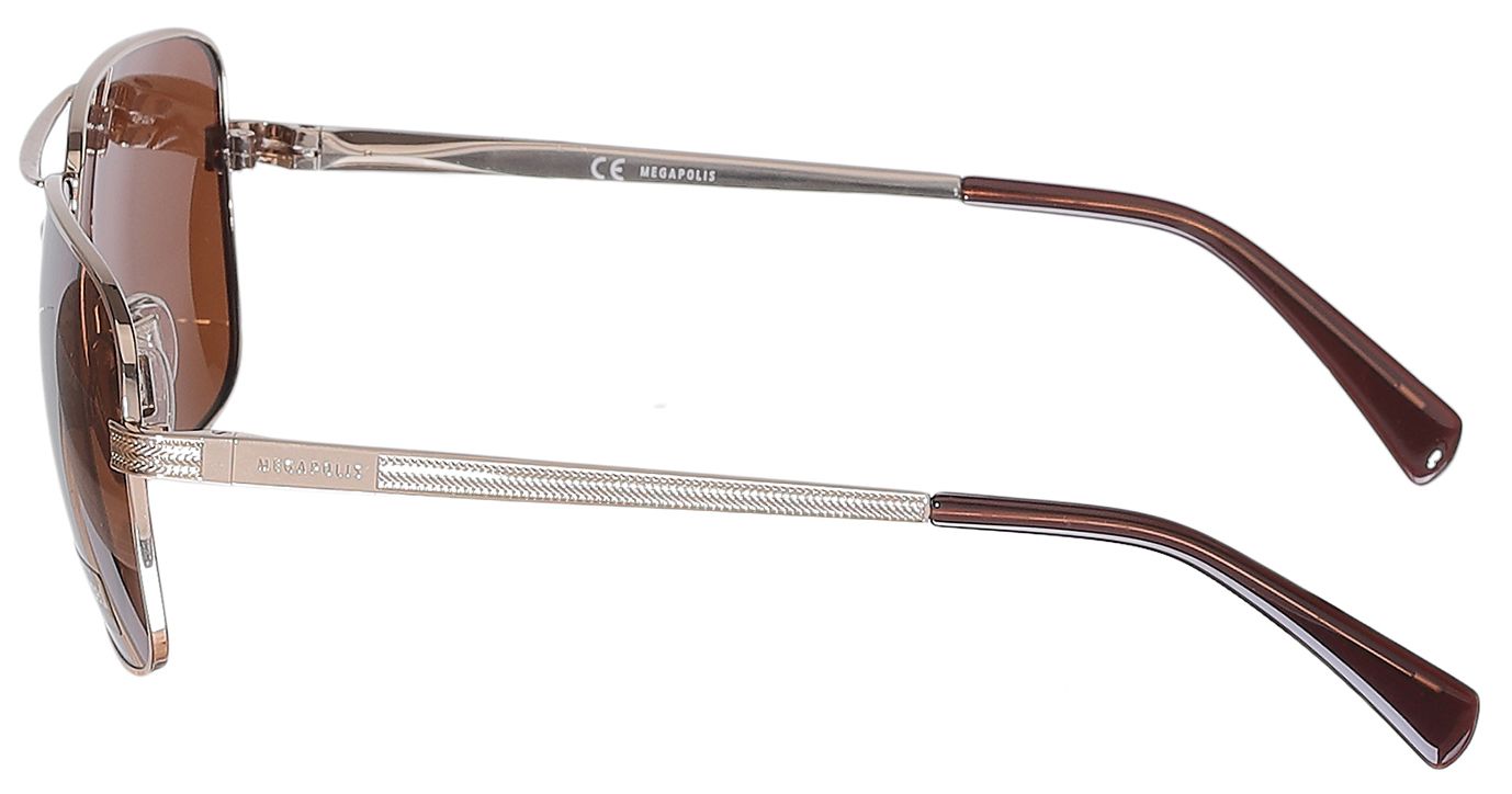 Мужские солнцезащитные очки Megapolis 133 Brown в классической оправе - фото сбоку