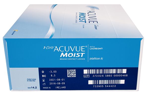 Acuvue Moist 1-DAY (180 штук) - фото упаковки сбоку