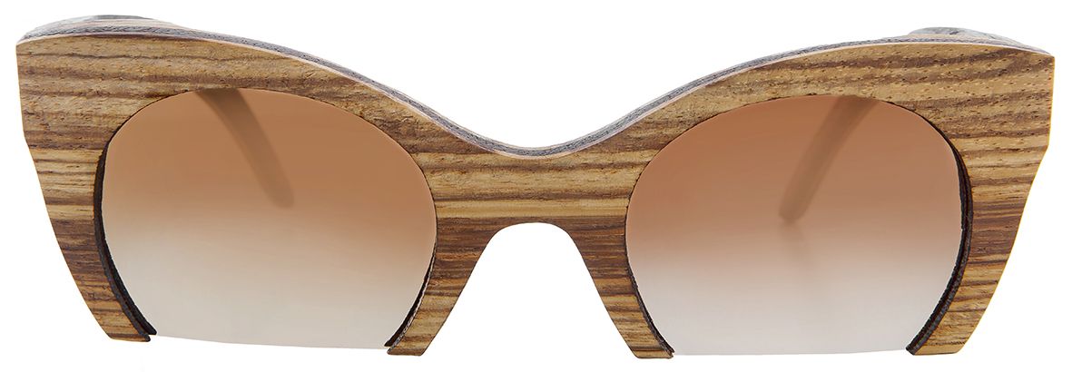Женские солнцезащитные очки Butterfly светло-коричневого цвета - фото спереди