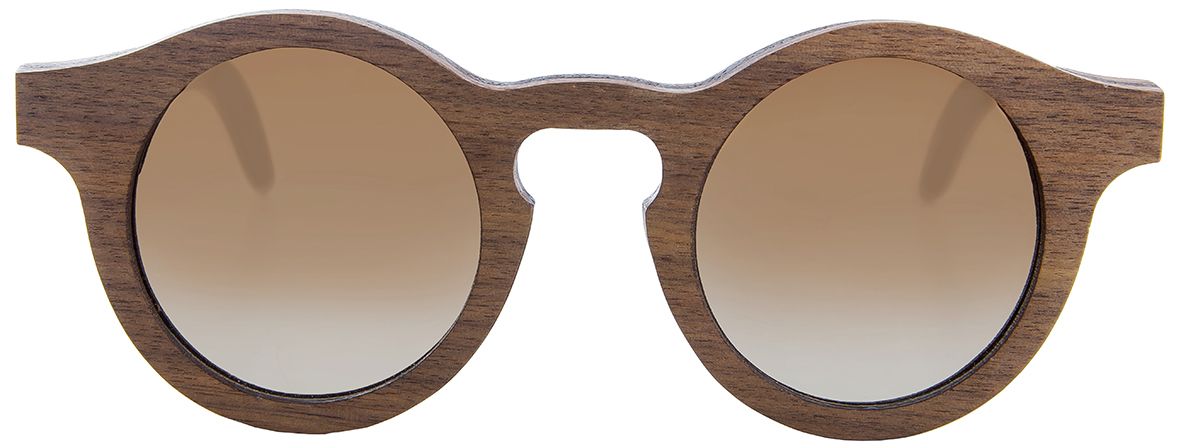 Круглые солнцезащитные очки Woodeez Round mini (унисекс) - фото спереди