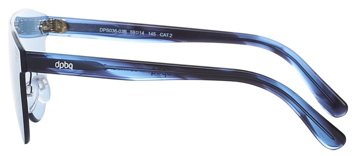 3 - Безободковые солнцезащитные очки DP69 DPS036-03В в оправе синего цвета - фото сбоку