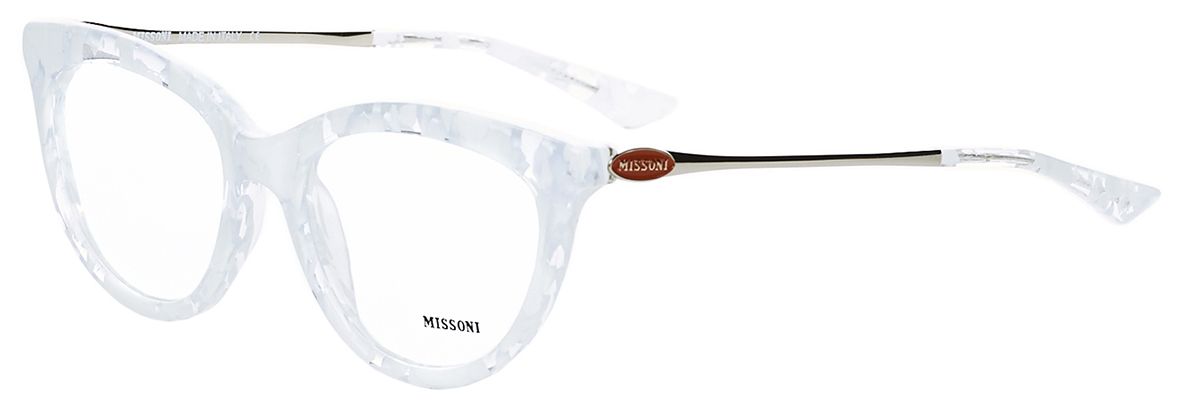 Белая оправа для очков Missoni MI288 c.02 - фото спереди и сбоку