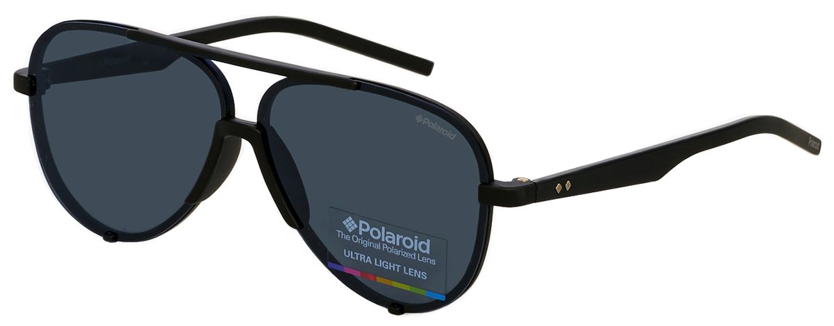 Главное фото - Мужские солнцезащитные очки Polaroid 6017 DL5 авиаторы черного цвета