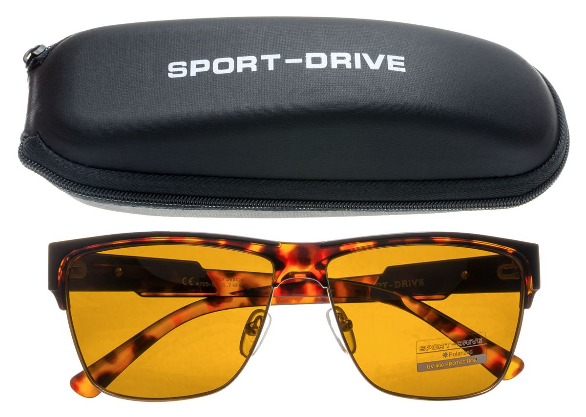 Унисекс очки антифары Sport-drive 4705-S c.23 - фото очков с футляром